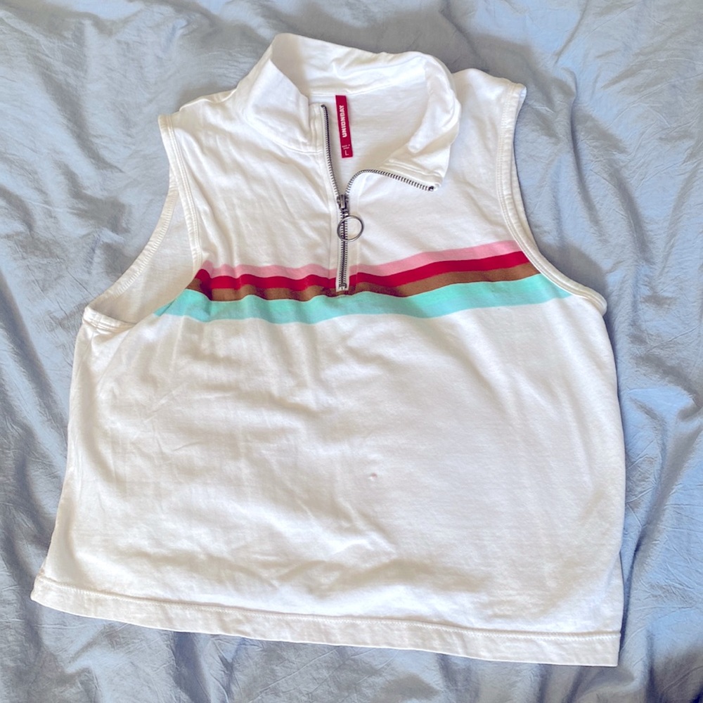 Cropped quarter zip tank